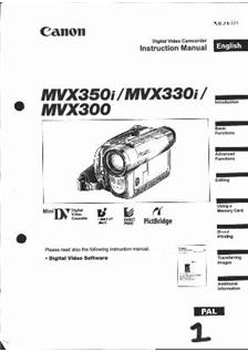 Canon MVX 330 i manual. Camera Instructions.